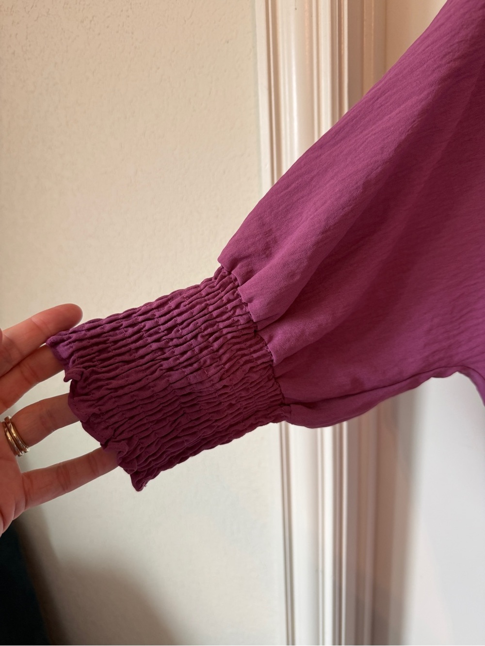 Dokotoo-Violet Plus-Size Smocked Sleeve Blouse - Picture 2 of 4